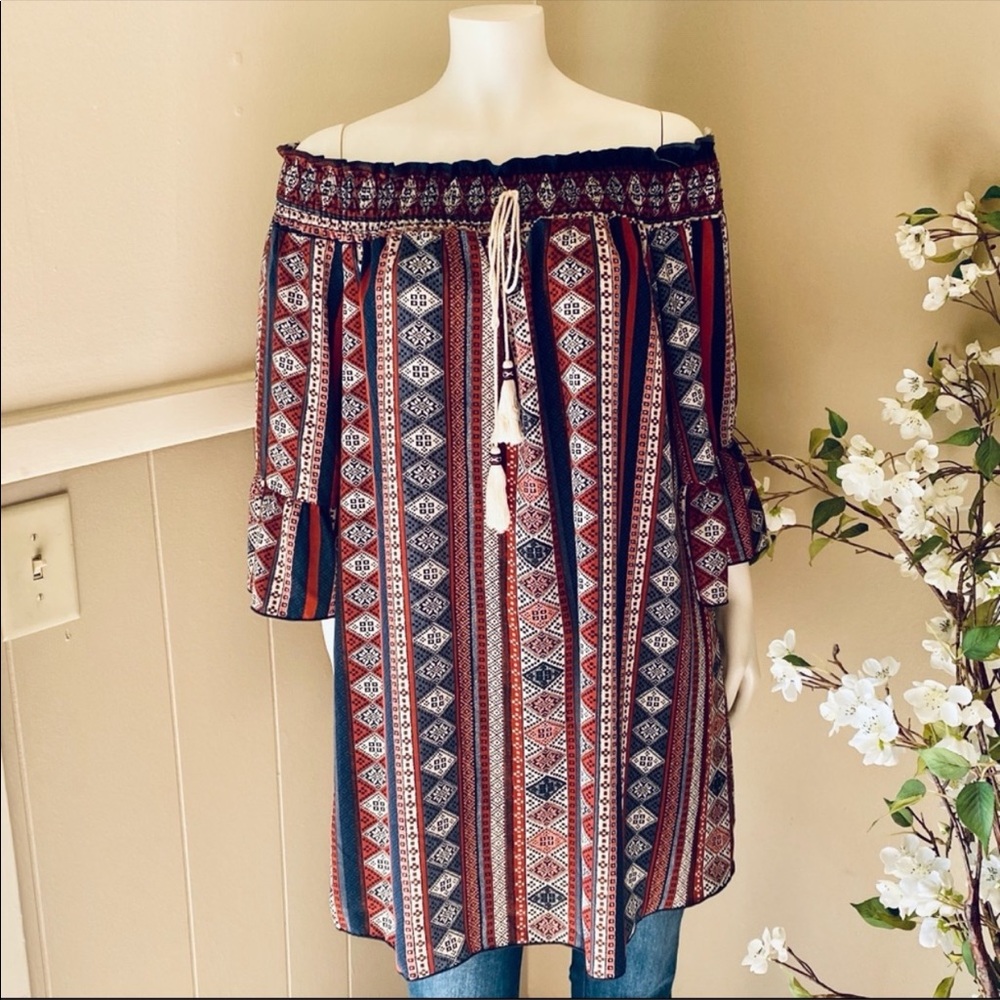 SOLD! Hopely Bell Sleeve Off Shoulder Peasant Boho